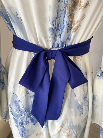 Blue Floral Boho Maxi Dress
