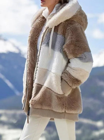 Oversized Plush Hooded Jacket