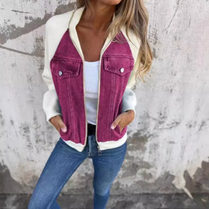Cozy Patchwork Woolen Zip Jacket