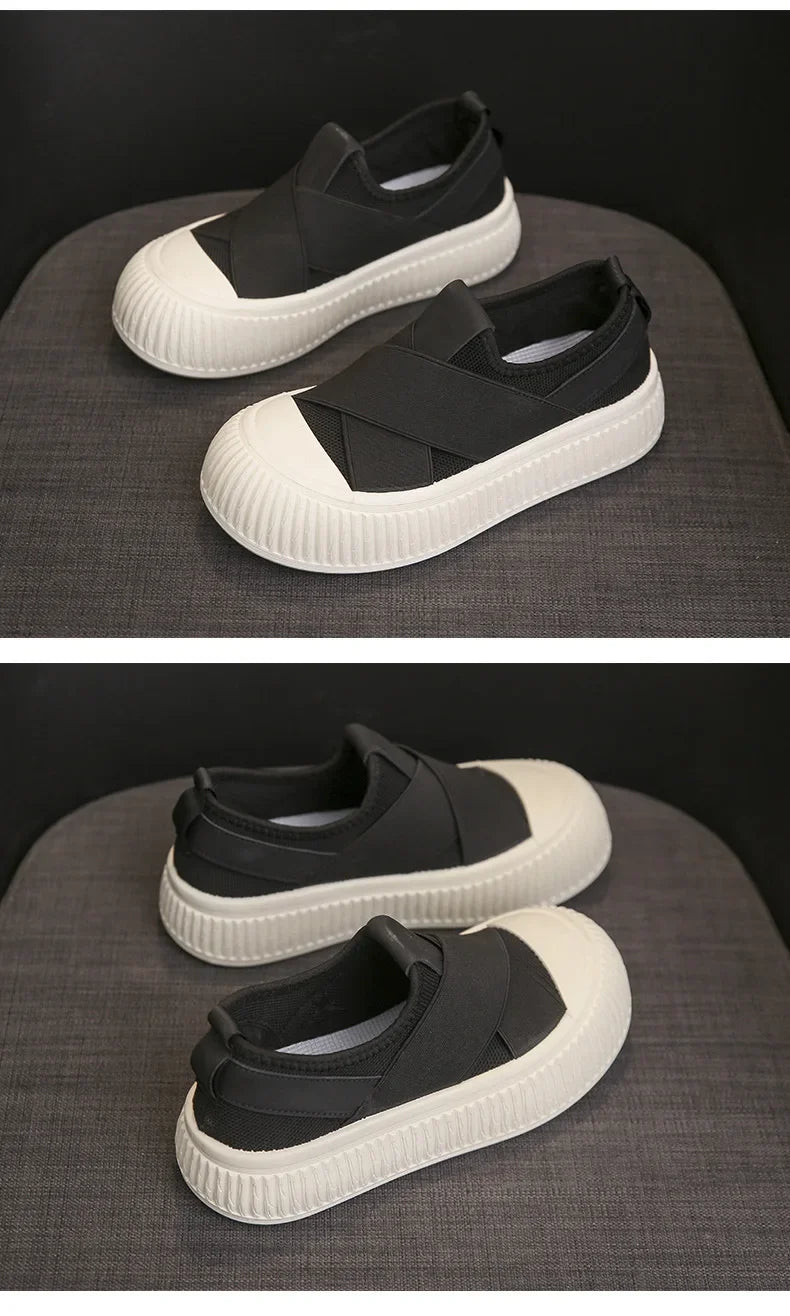Platform Mesh Slip-On Sneakers