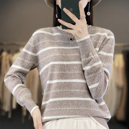 Women’s Striped Cotton Pullover Sweater