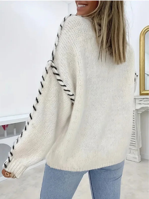 Vintage Elegance Casual Knit Sweater