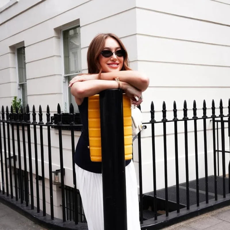 Chic Contrast Peplum Skirt Set