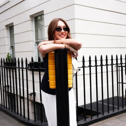 Chic Contrast Peplum Skirt Set