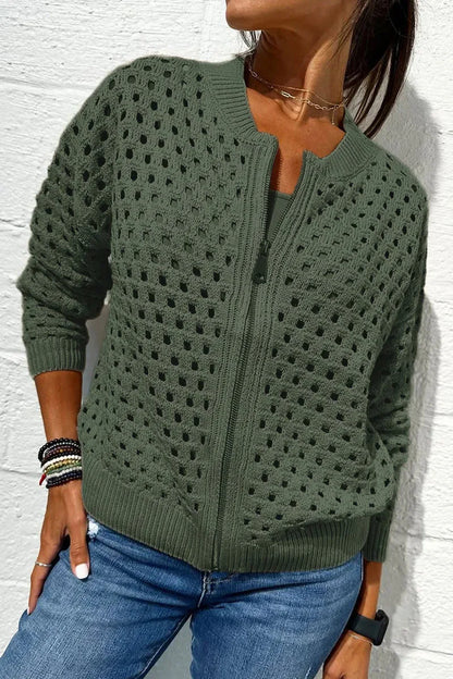 Black Mesh Knit Jacket