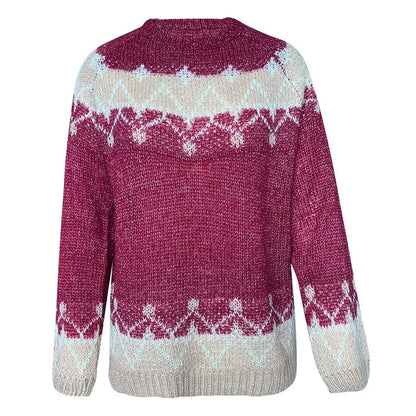 Warm Print Knit Winter Sweater