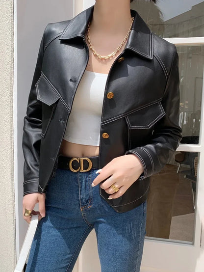 Rebel Gleam Slim Moto Leather Jacket