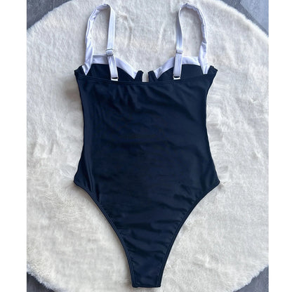 Patchwork Push-Up One Piece Swimsuit