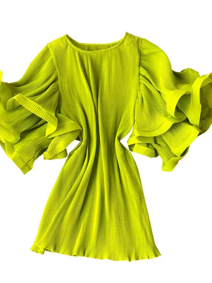 Flutter Grace Pleated Chiffon Blouse