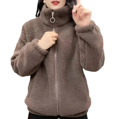 Plus Size Thick Coat — Soft Particle Fleece Outerwear