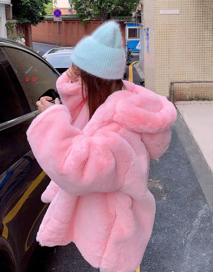 VelvaFur Hooded Plush Sweatshirt
