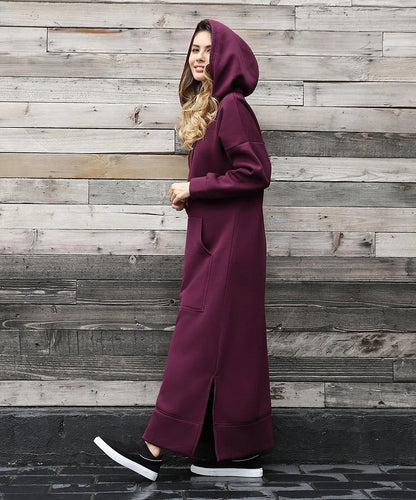 Hooded Sweater Dress with Pockets