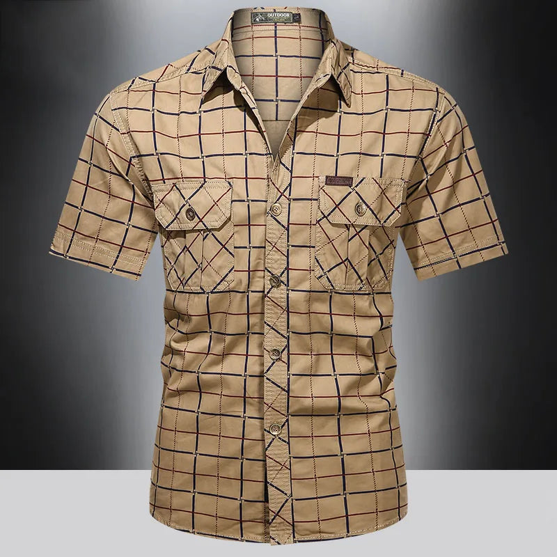 GridForm Cotton Checkered Work Shirt