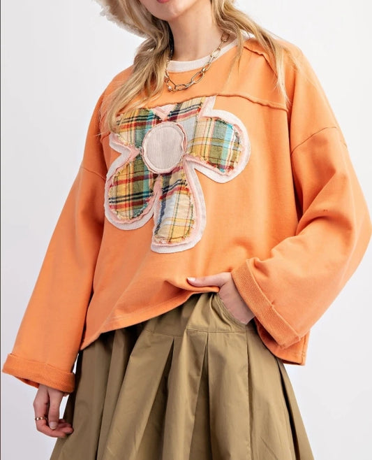 Sweet Floral Patch Hoodie