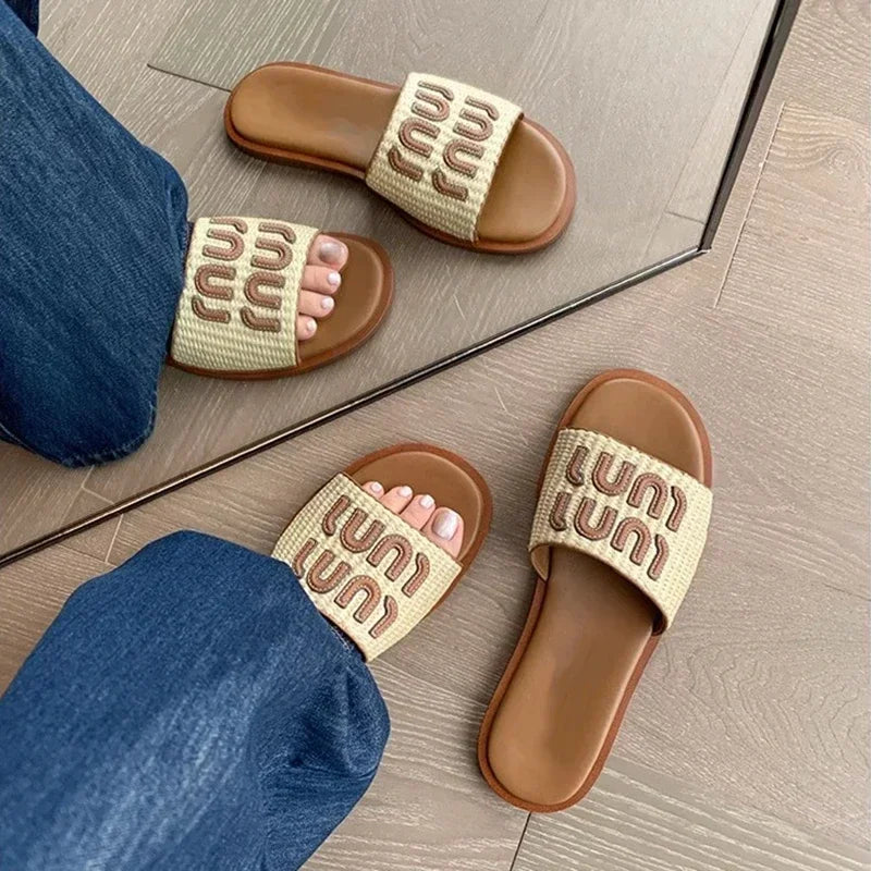 Braided Vacation Beach Slides