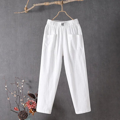 Casual Cotton-Linen Harem Pants