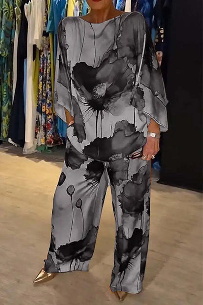 Elegant Satin Trousers Set