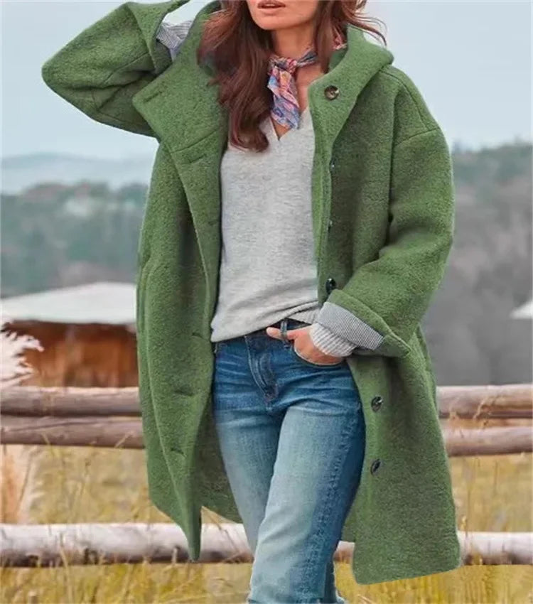AmeriChic Hooded Woolen Coat