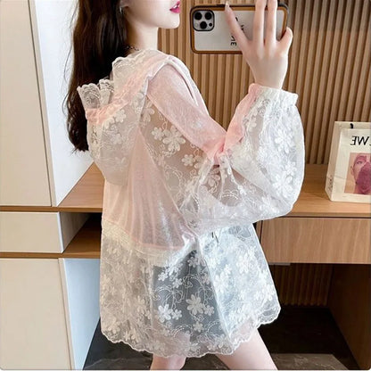 LaceBreeze Mesh Patch Hooded Jacket