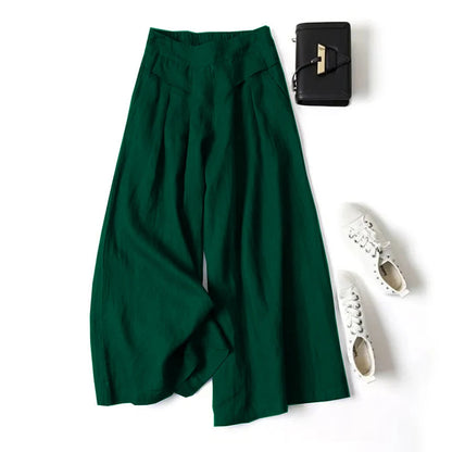Art Ease Cotton Linen Wide Leg Pants