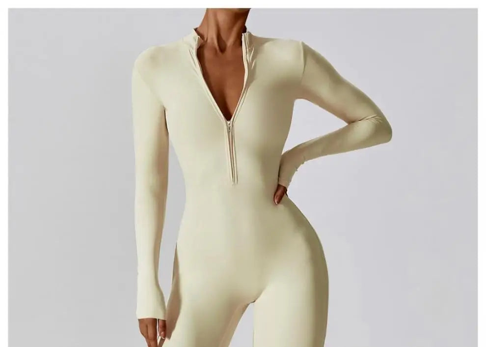 Women's Long-Sleeve Yoga Jumpsuit