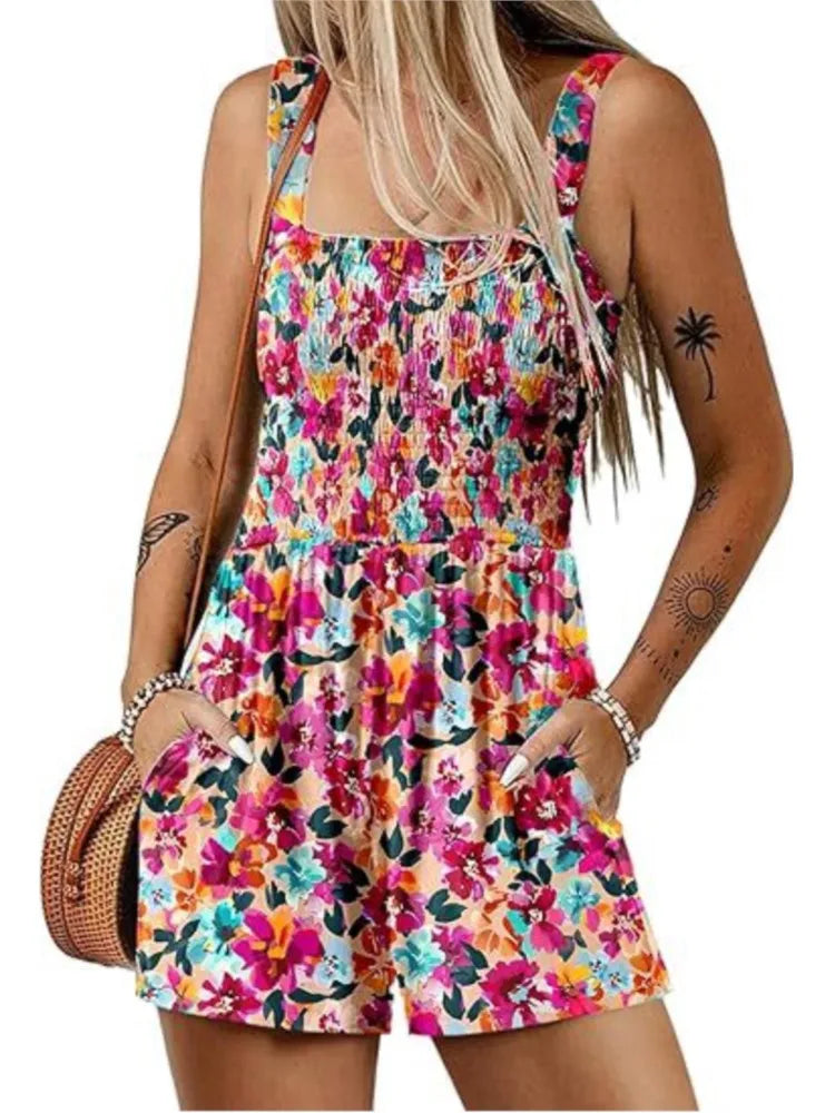 Trendy Square Neck Sleeveless Jumpsuit