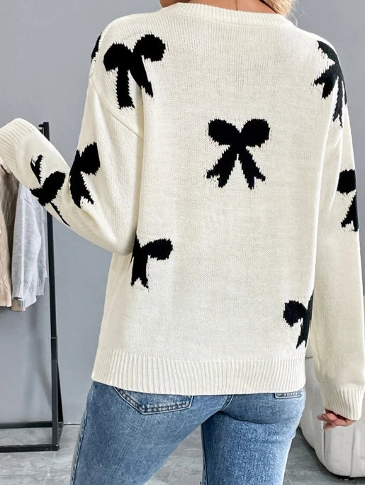 Cozy Bow Vintage Winter Sweater