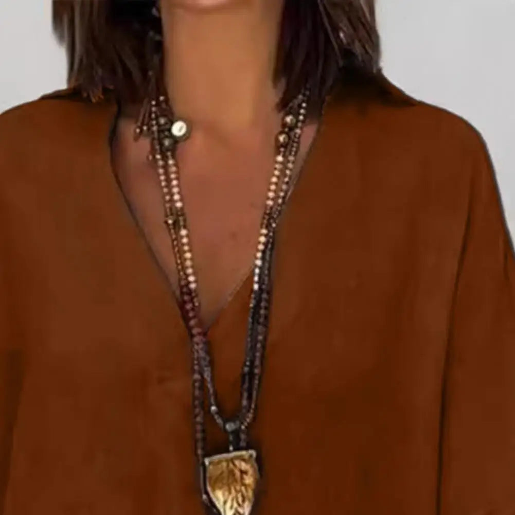 Linen Flow V-Neck Shirt Blouse