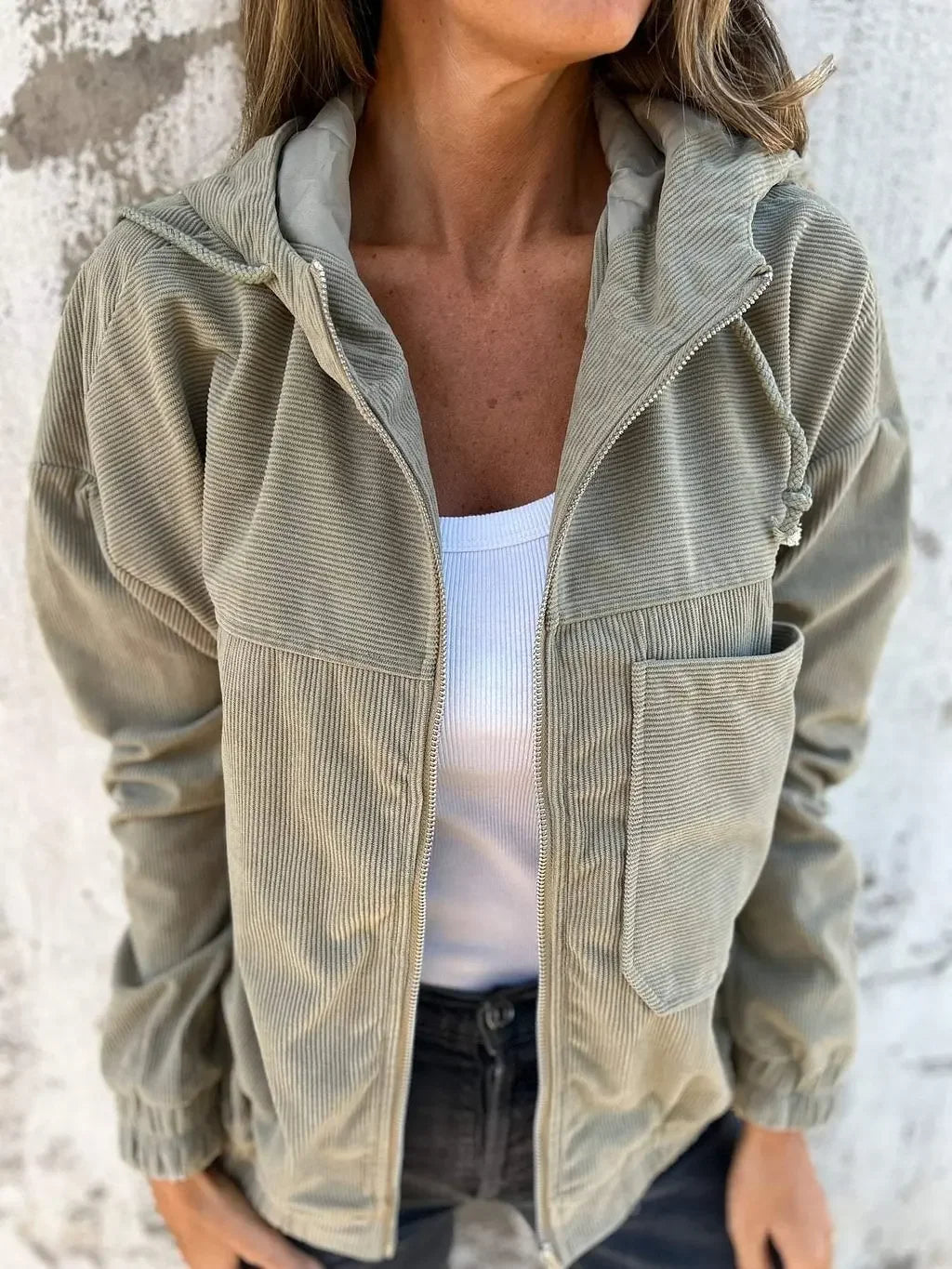 Elegant Women Hooded Jacket
