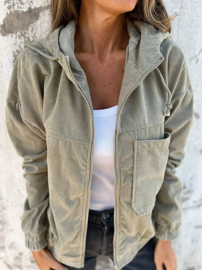 Elegant Women Hooded Jacket