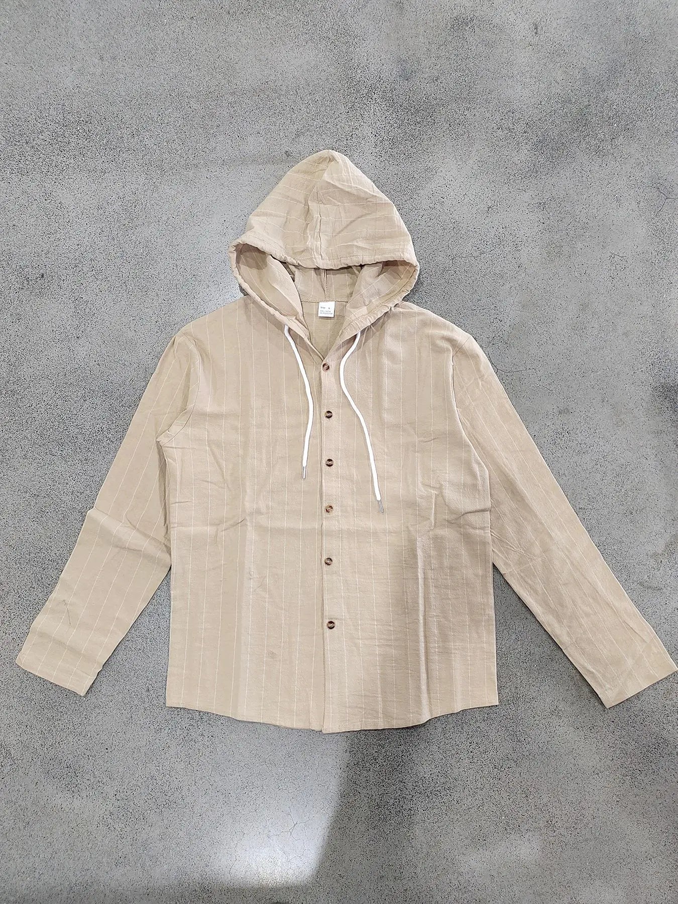 Striped Hooded Linen Shirt