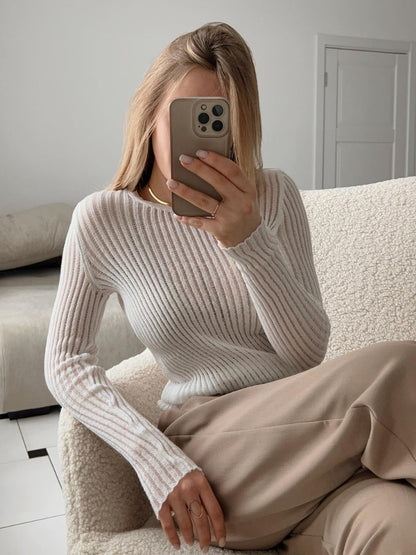 Luxe Sheer Striped Mesh Party Top