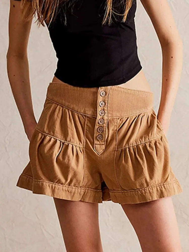 Elegant High Waist Denim Shorts