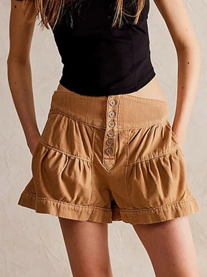 Elegant High Waist Denim Shorts