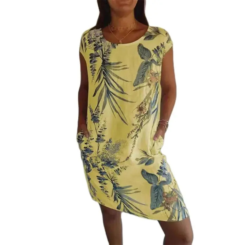 Effortless Printed Knee-Length Dress