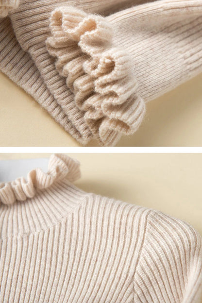 Cinched Turtleneck Knit Sweater