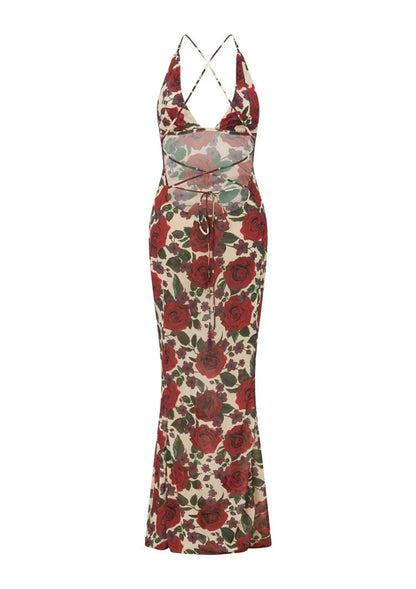 Midnight Allure Backless Maxi Dress