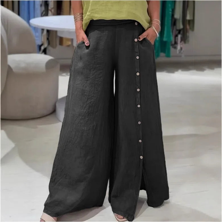 Breeze Flow Cotton Linen Wide Pants