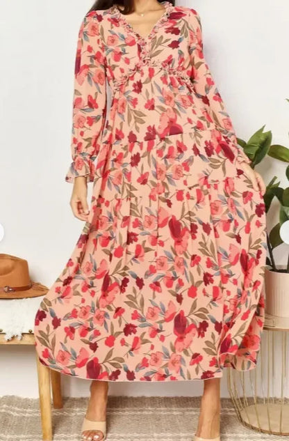 Chic Boho Ruffle Maxi Dress