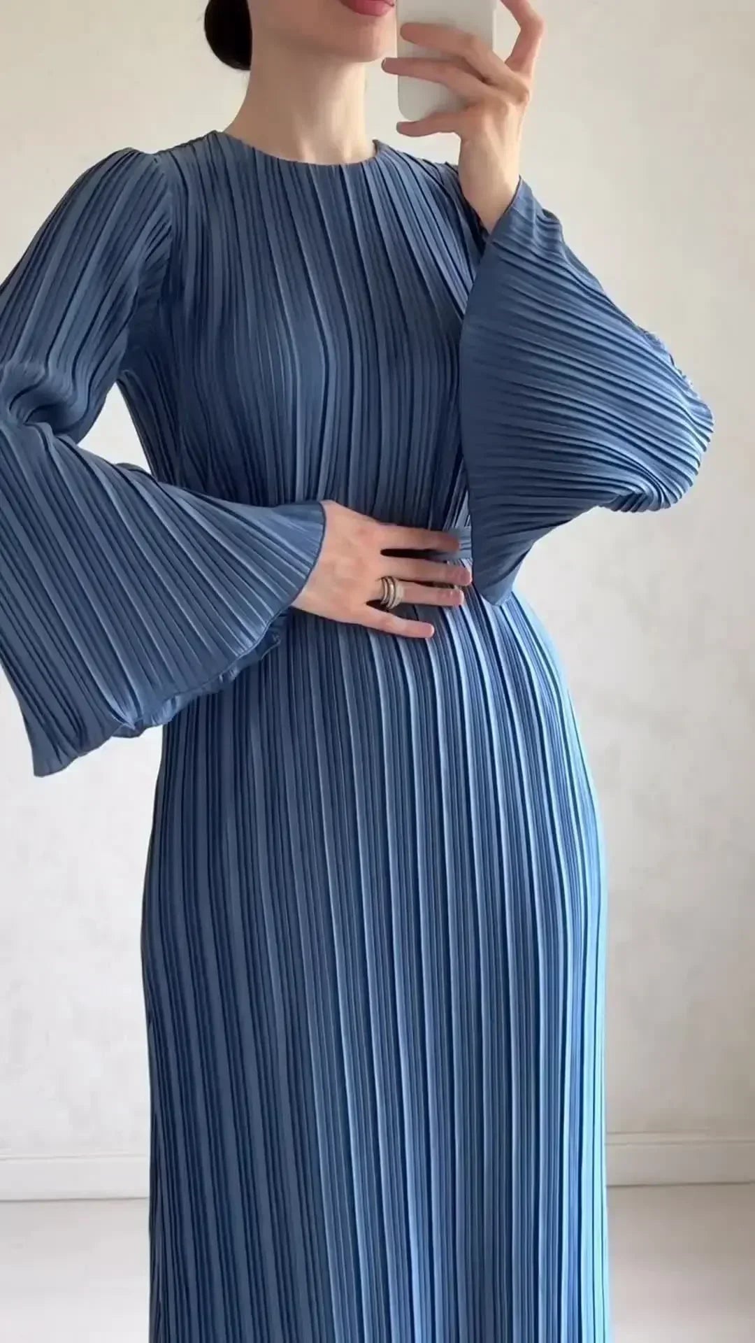 Spring Grace Pleated Belted Dress