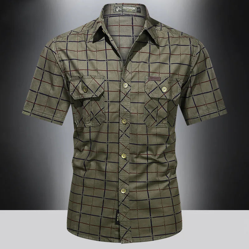 GridForm Cotton Checkered Work Shirt
