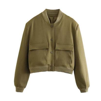 Cropped Bomber Aviator Jacket Women