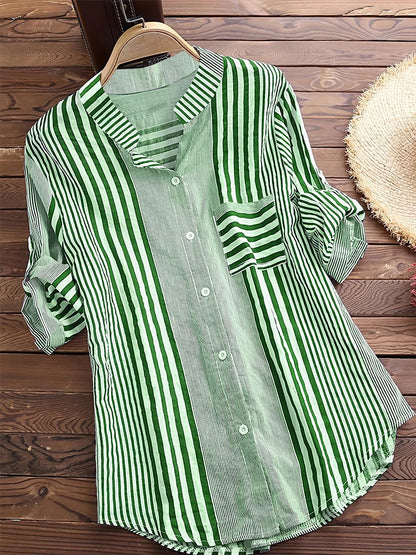 Breezy Stripes Cotton Linen Tunic