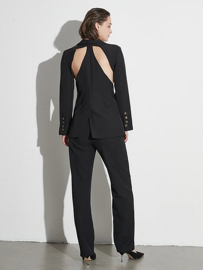 Power Chic Hollow Out Blazer Set