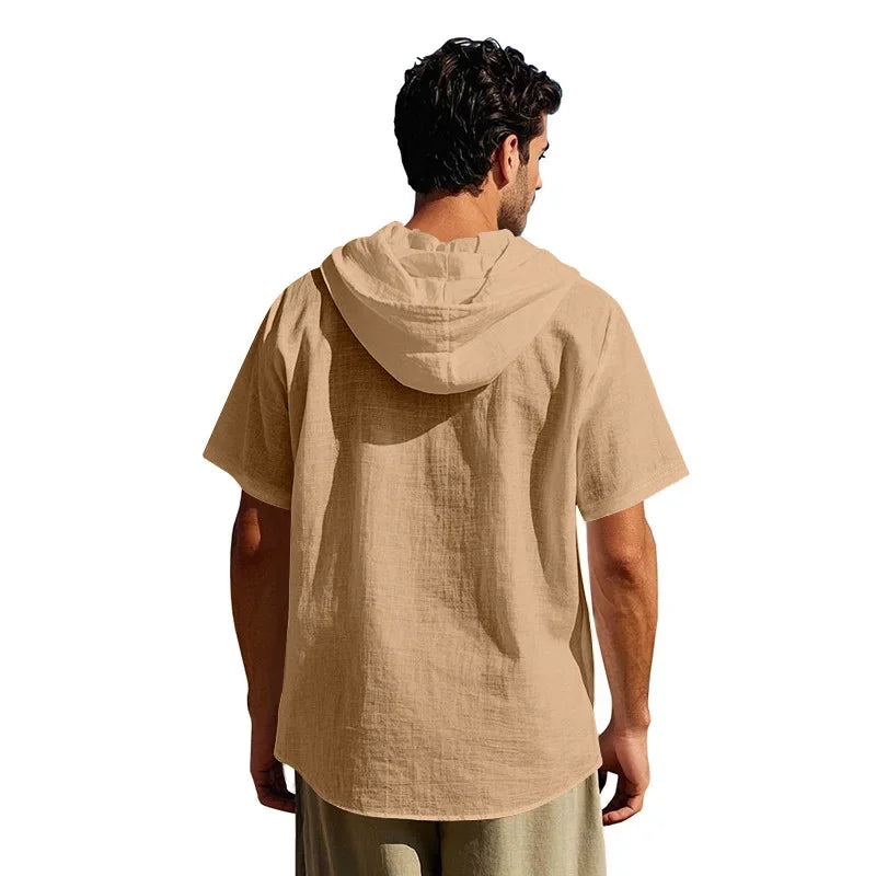 Lightweight Linen Hooded Summer Shirt