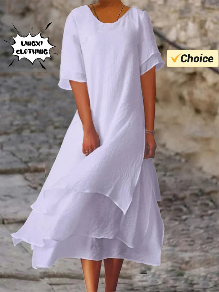 Double Layered Split Sleeve Dress