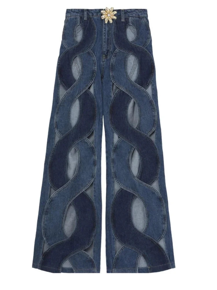 Flora Fusion High Waist Patch Jeans