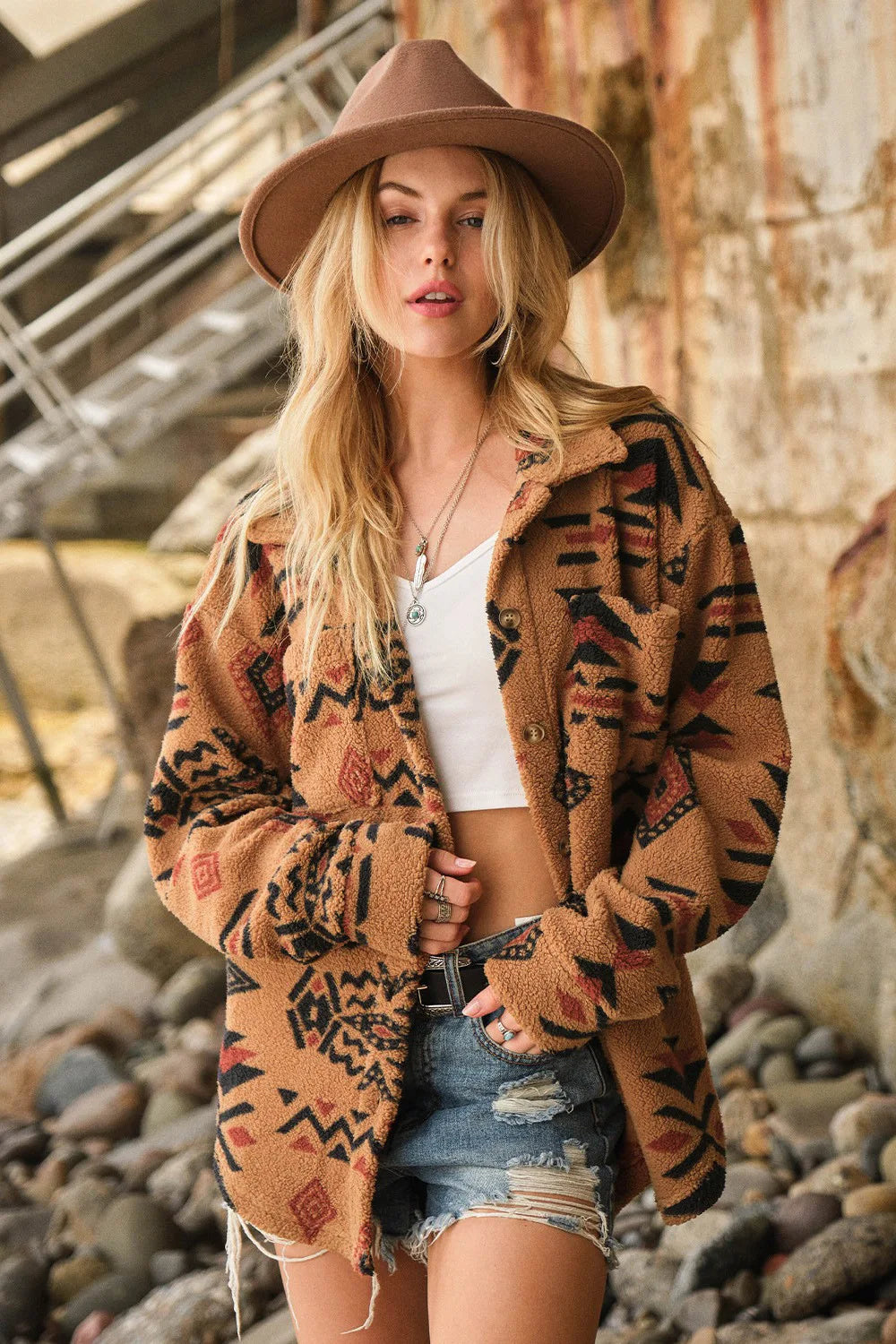 ArtiFolk Vintage Ethnic Print Coat