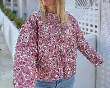 Floral Grace Crew Neck Cardigan
