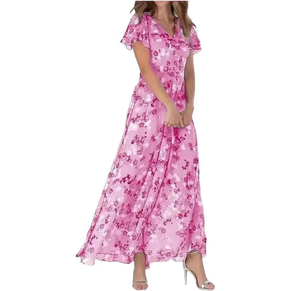 Sweet Blossom Ruffle Maxi Dress